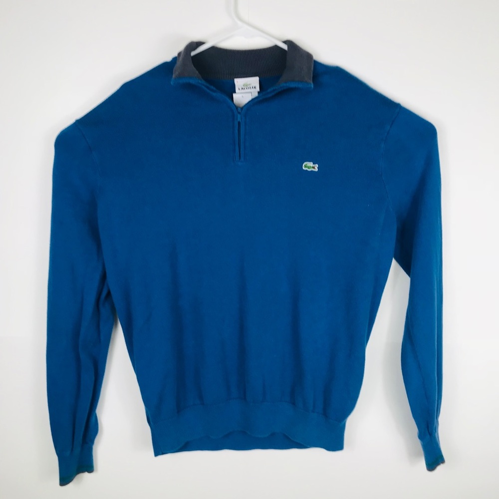 Lacoste men’s Blue Zip Pullover Sweatshirt